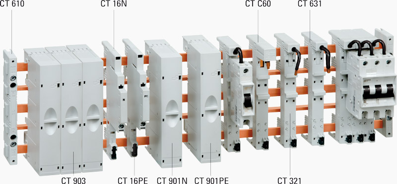 System T60 compacto pentapolar até 200A - Adaptadores com contatos ajustáveis para R, S, T e N